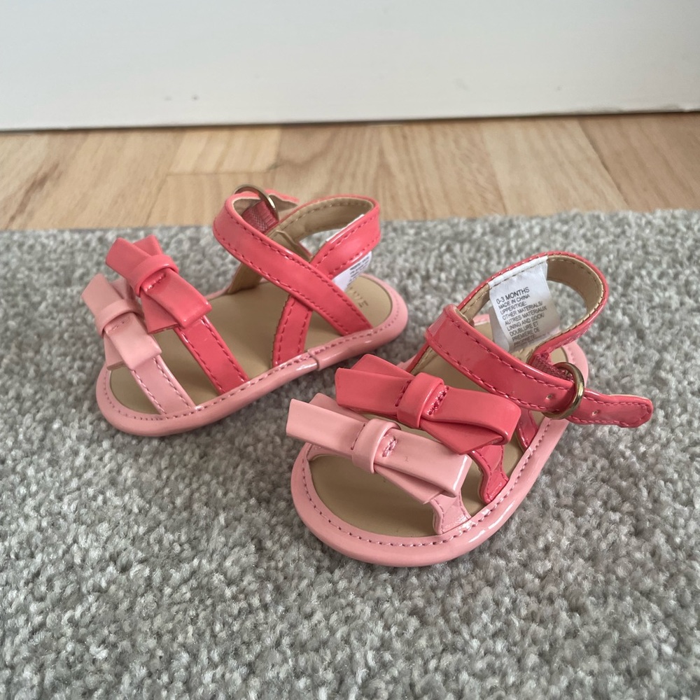 Janie And Jack Pink Baby Sandals Size 0-3 Months